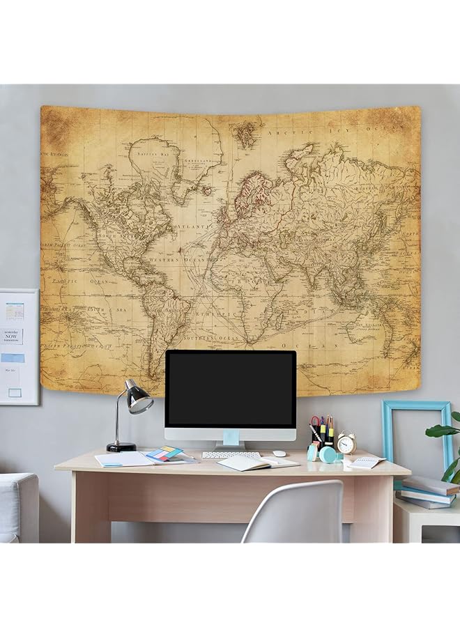 إيروريكس خريطة العالم القديمة، نسيج توزيع جغرافي لخريطة العالم القديمة، ملصق خريطة العالم التعليمية، أطلس تاريخي بني، للجدار، غرفة النوم، غرفة المعيشة، المكتب، 60 × 40 بوصة - Image 3