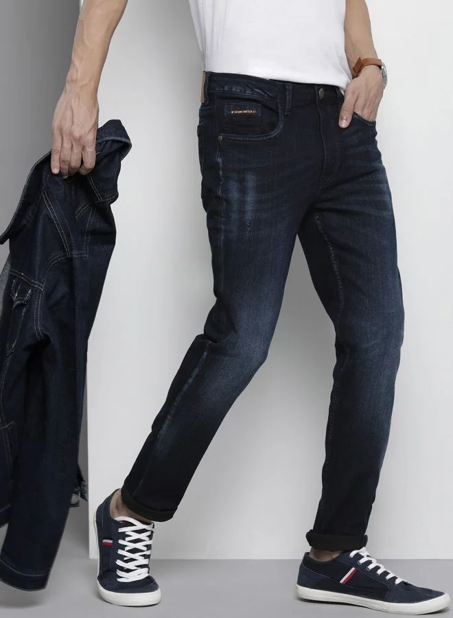 The Indian Garage Co Men Skinny Fit Solid Mid-Rise Stretchable Jeans