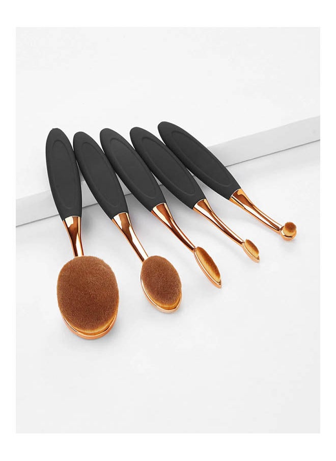 Shein - Oval Makeup Brush Set 5Pcs - Image 1