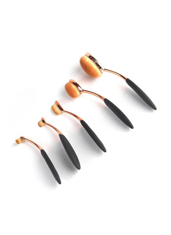 Shein - Oval Makeup Brush Set 5Pcs - Image 1