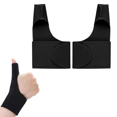 OXYGLOBE 2 Pcs Thumb Sucking Stop Solution, Both Hands Thumb Guard for Thumb Sucking Black Thumb Support Suitable Sports Activities Gaming or Computer Use Occupational Use - Image 1