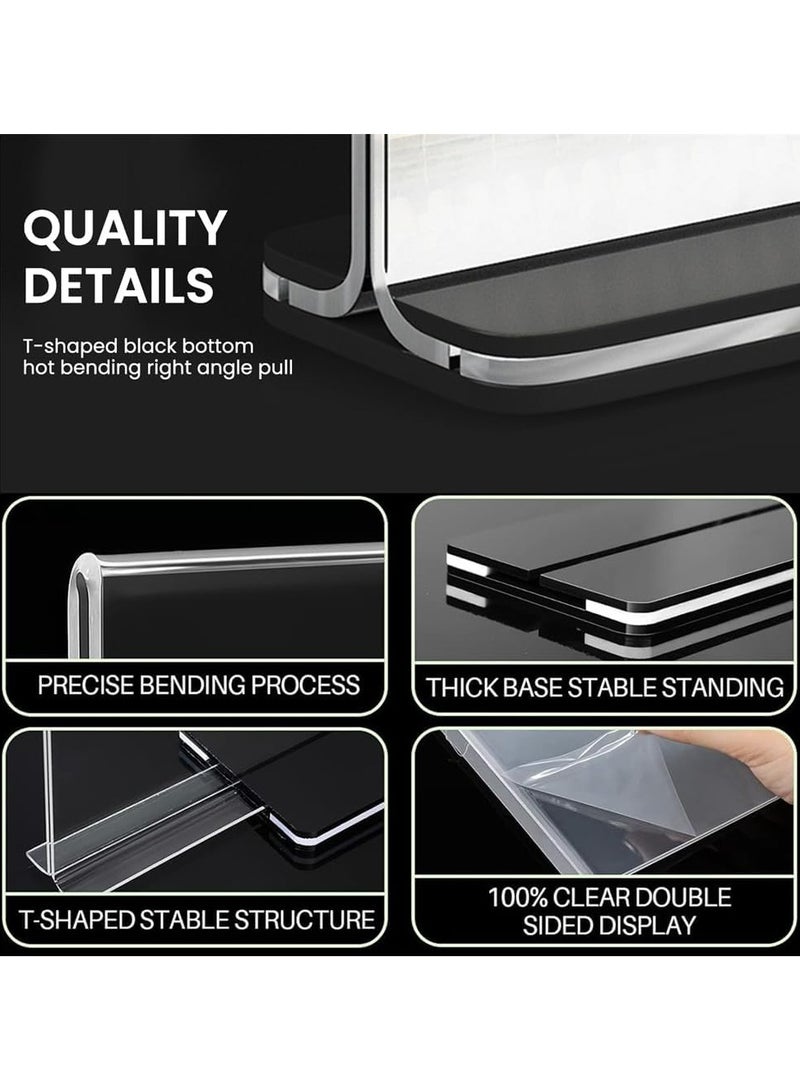Slasa SLASA 6 Pack Acrylic Sign Holder A4 – T Type Double Sided Clear Display Stand, Table Top Vertical Menu Flyer Paper Holder for Store, Restaurant, Hotel, Office (11.4 x 8.2 Inch) - Image 3