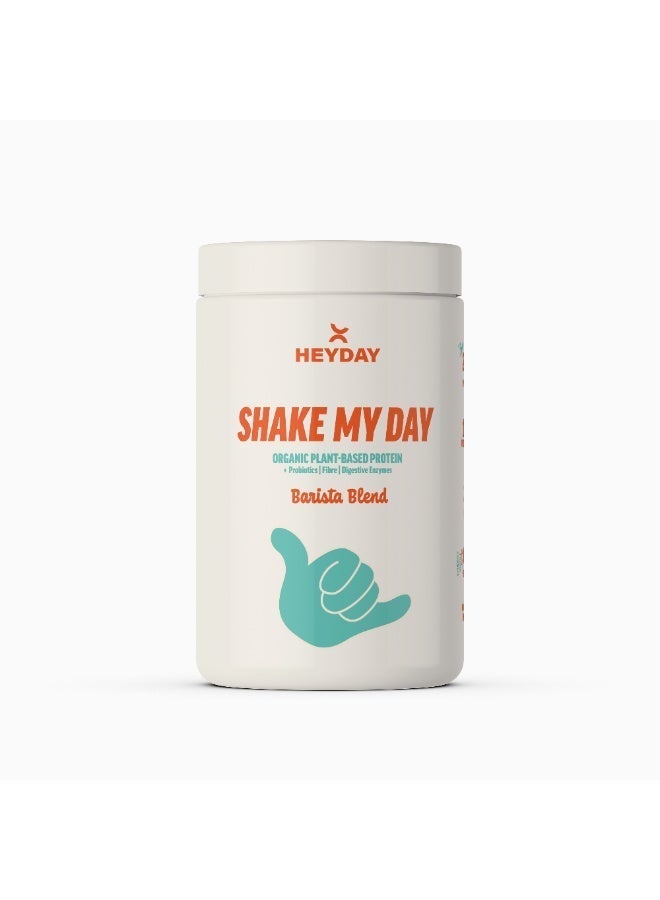 heyday Shake My Day Organic Plant-Based Protein Powder | Pea & Rice Protein | Muscle Support And Recovery & Weight Loss | Vegan, Non-GMO, Gluten-Free, Nut-Free, Soy-Free(810g - Barista Flavor) - Image 1