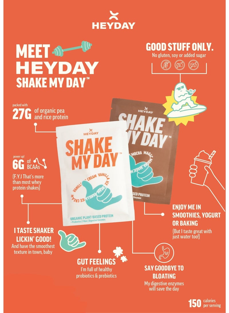 heyday Shake My Day Organic Plant-Based Protein Powder | Pea & Rice Protein | Muscle Support And Recovery & Weight Loss | Vegan, Non-GMO, Gluten-Free, Nut-Free, Soy-Free(810g - Barista Flavor) - Image 5