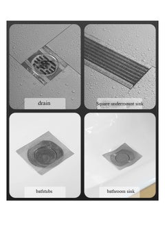 Fasola Disposable Sewer Strainer Rectangle Anti Clogging Shower Floor Drain Sticker  - Image 4