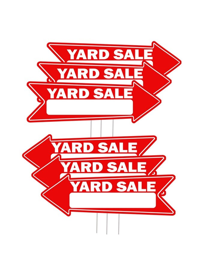 Rogue River Tactical 6 PC Yard Sale Arrows Yard Sign Double Sided With Stake Large 16 Inch By 5 Inch Arrow Red  - Image 1