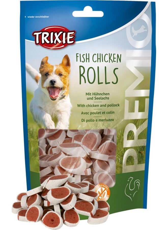 تريكسي مكافآت الكلاب من بريميو فيش تشيكن رول - عبوة واحدة وعصا مضغ رينا ميلكي بنكهة الحليب - 30 قطعة (عبوة من 3 قطع)، لذيذة وغنية بالعناصر الغذائية، مناسبة لجميع سلالات الكلاب - Image 1