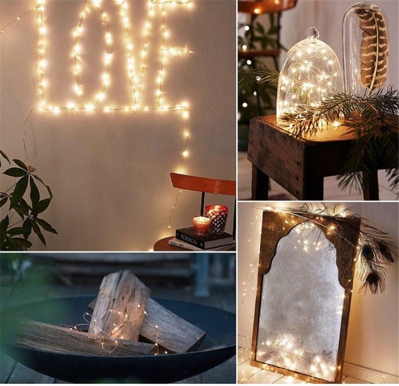 ANJAYLIA 2 Pack Fairy Lights 16.4ft 50 LED String Lights Battery Operated Mini Firefly Starry Lights for Wedding, Bedroom, Party, Christmas, Warm White - Image 4