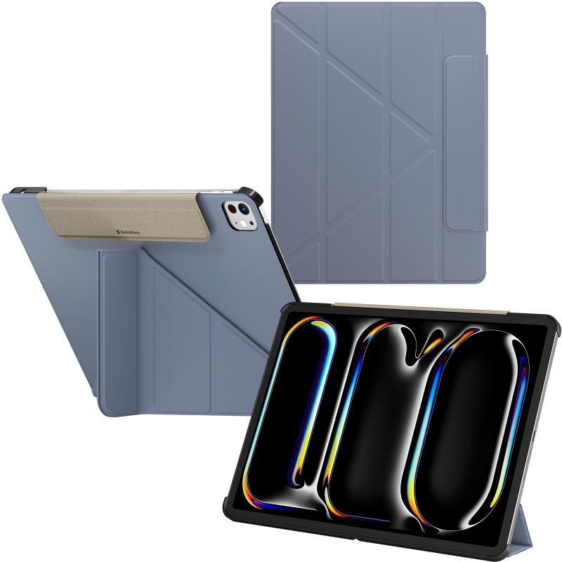 SwitchEasy Origami 2024 Case for iPad Pro 13 with Pencil Holder Protective Case for iPad Pro 13 Inch M4 2024 with MultiAngle Stand Morandi Cover Case Apple Pencil Pro Charging Alaskan Blue