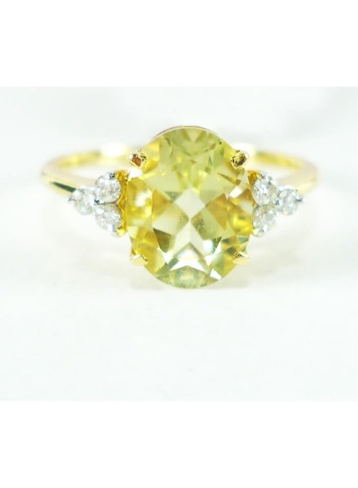 Capri Gold Capri Gold Lemon Topaz Trio DIamond  Ring in 18K Rose Gold, 10 US  - Image 1