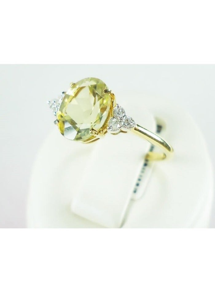 Capri Gold Capri Gold Lemon Topaz Trio DIamond  Ring in 18K Rose Gold, 10 US  - Image 3