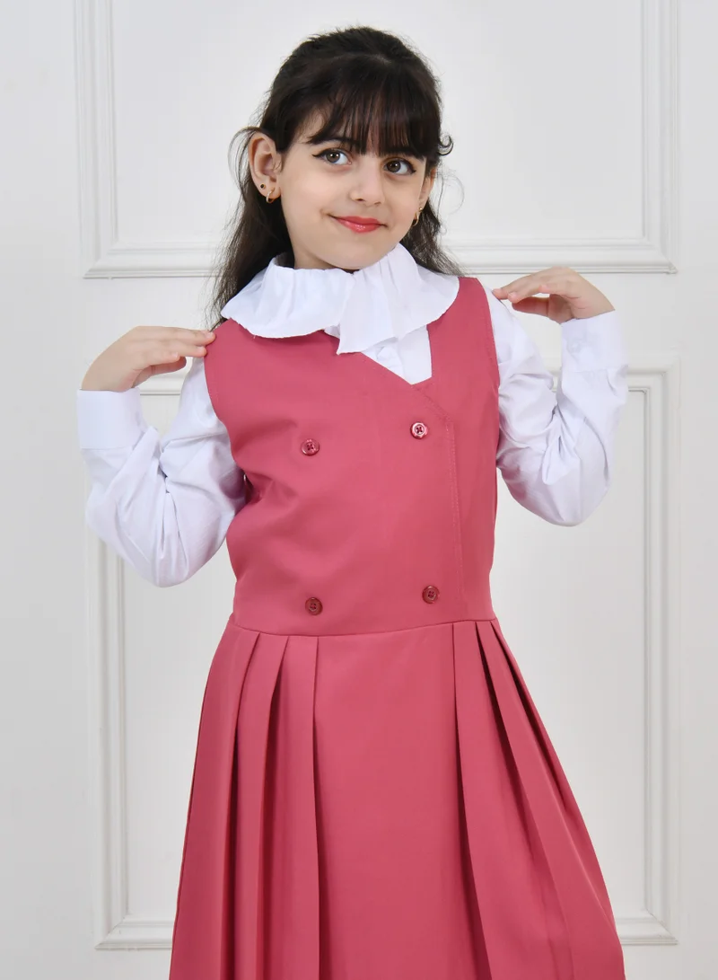 HAWRAA ABAYA Pink apron with a formal cut