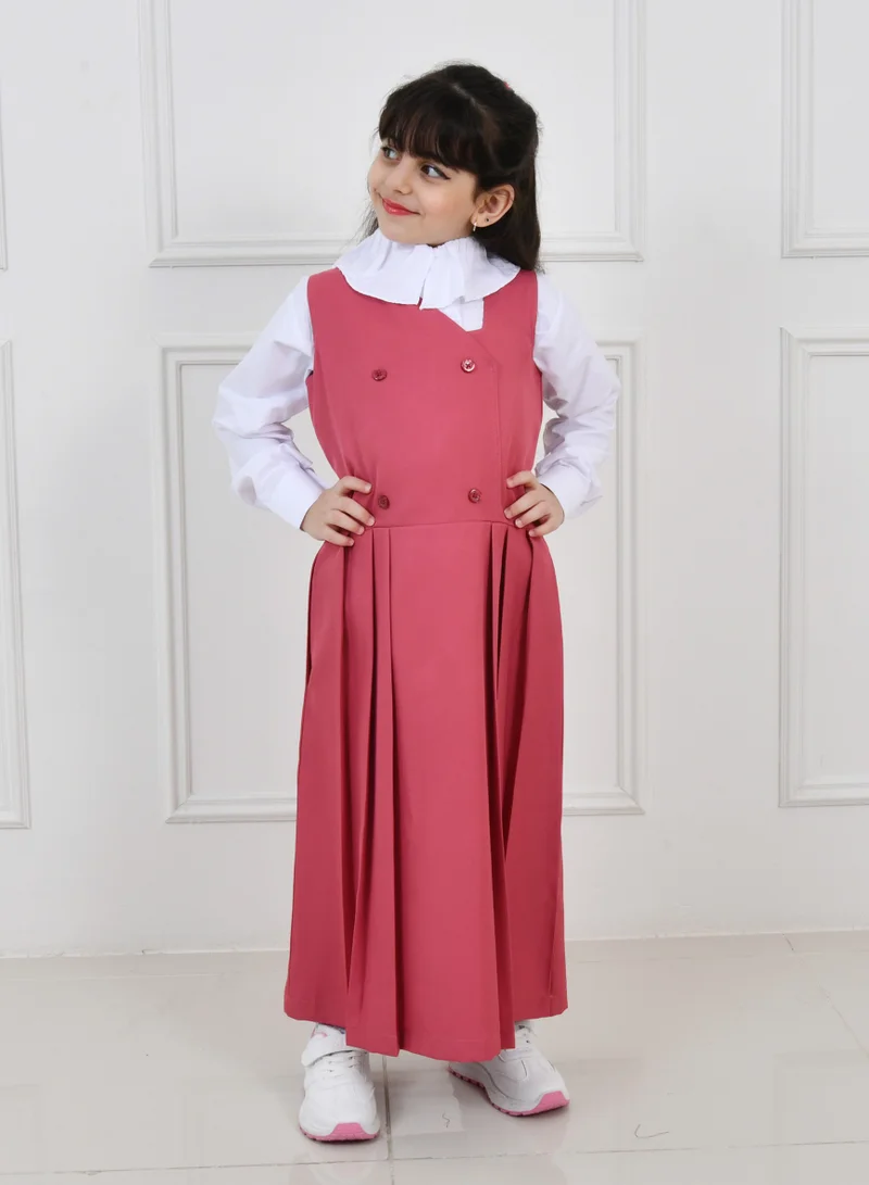 HAWRAA ABAYA Pink apron with a formal cut