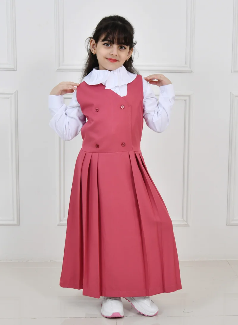 HAWRAA ABAYA Pink apron with a formal cut