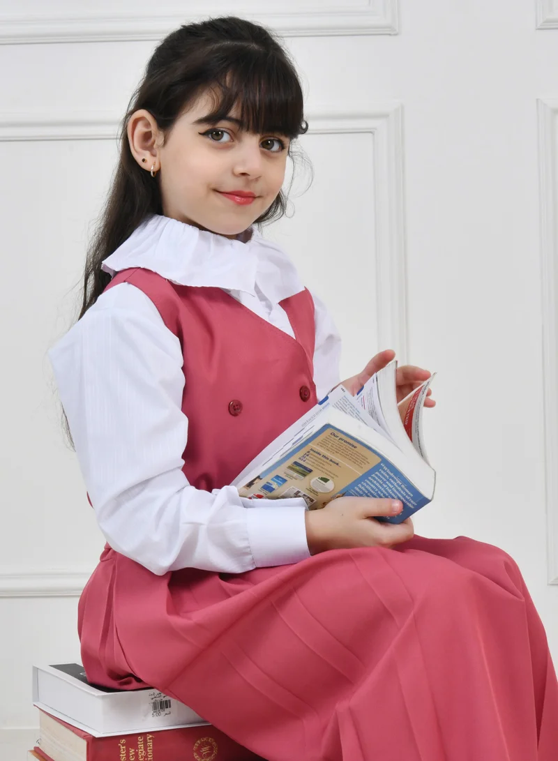 HAWRAA ABAYA Pink apron with a formal cut