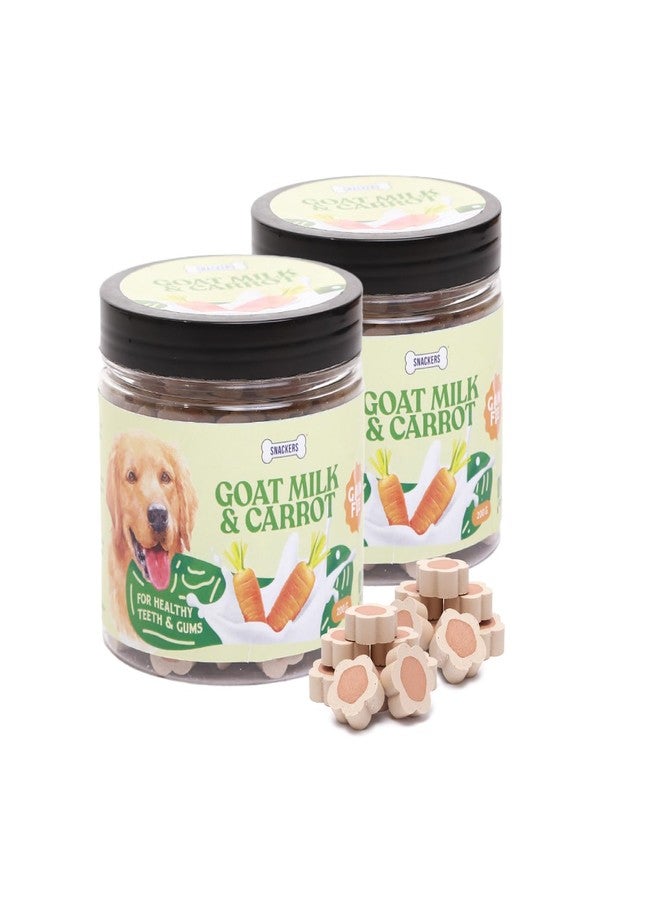 Snackers Goat Milk and Carrot Dog Treats with Jar (200g, Pack of 2) - Image 1