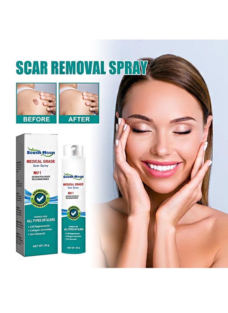 SOUTH MOON - 20g Medical Grade Scar Spray，Scar Removal Advanced Scar Spray for all types of scars, surgical scars and stretch marks (2 PCS) - Image 1