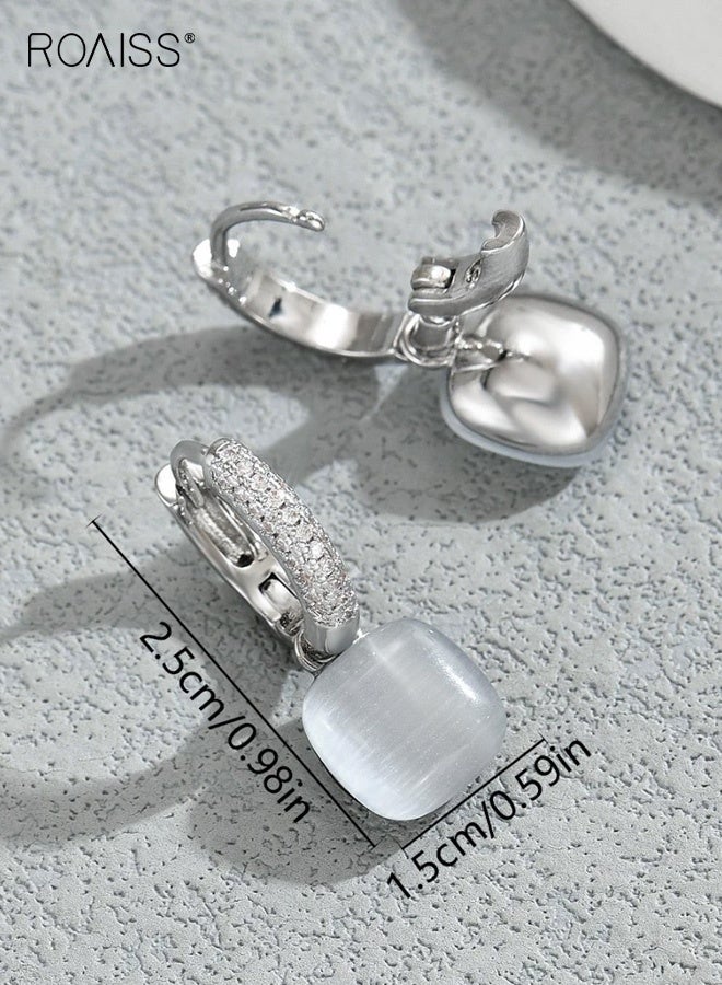roaiss Sweet Chic Women's Earrings Unique Brushed Glossy Design Inlaid Zircon Ear Cuff Versatile High End Ear Accessories for Women - Image 3