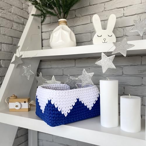 Bobilon Cotton T-Shirt Yarn – 3–5 mm Jersey Ribbon for Crochet, Knitting, Macrame, DIY Crafts – 110 Yards – Fettuccini Zpagetti Style – Organic Cotton Thread - Ultramarine - Image 4