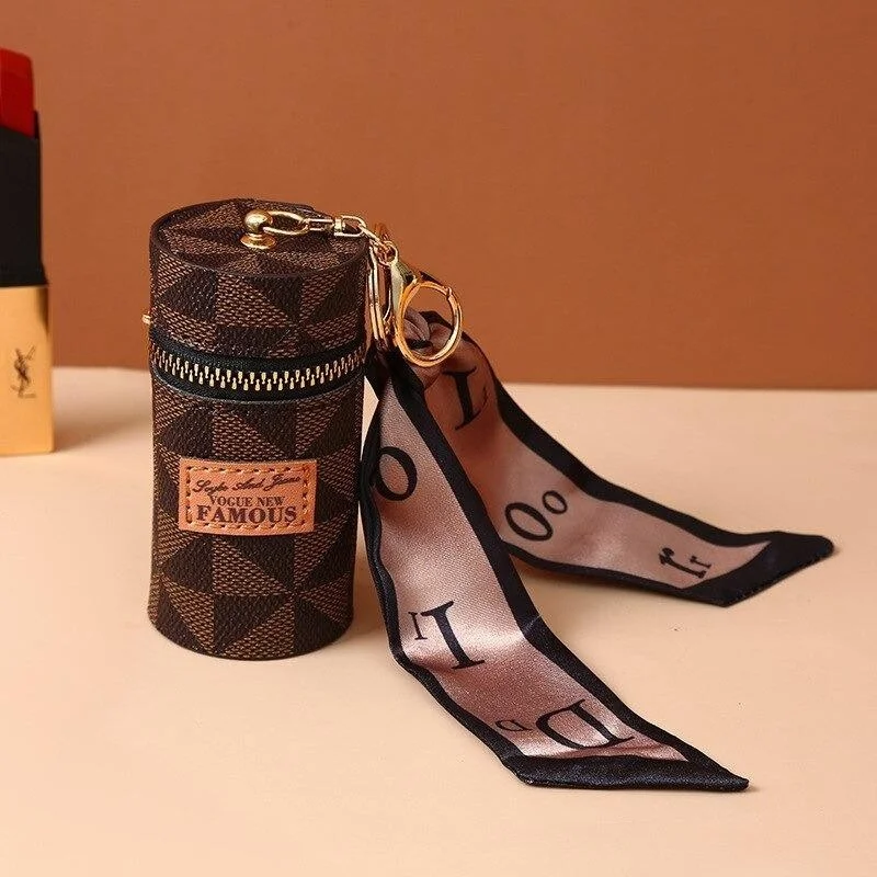 FOXER Luxury Leather Car Bag Silk Scarf Keychain Gift