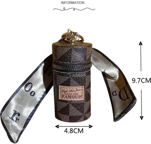 FOXER Luxury Leather Car Bag Silk Scarf Keychain Gift