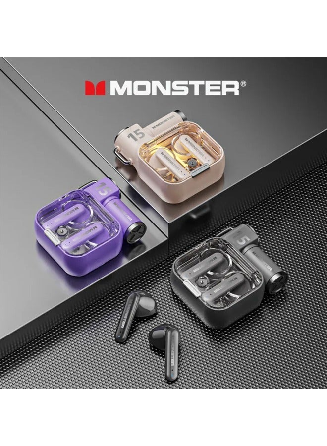 Monster XKT15 Wireless Bluetooth Earbuds Gaming Headphones Deep Bass Low Latency Game Headset with Built in Microphone Noise Canceling Comfortable to wear Lvory - Image 4