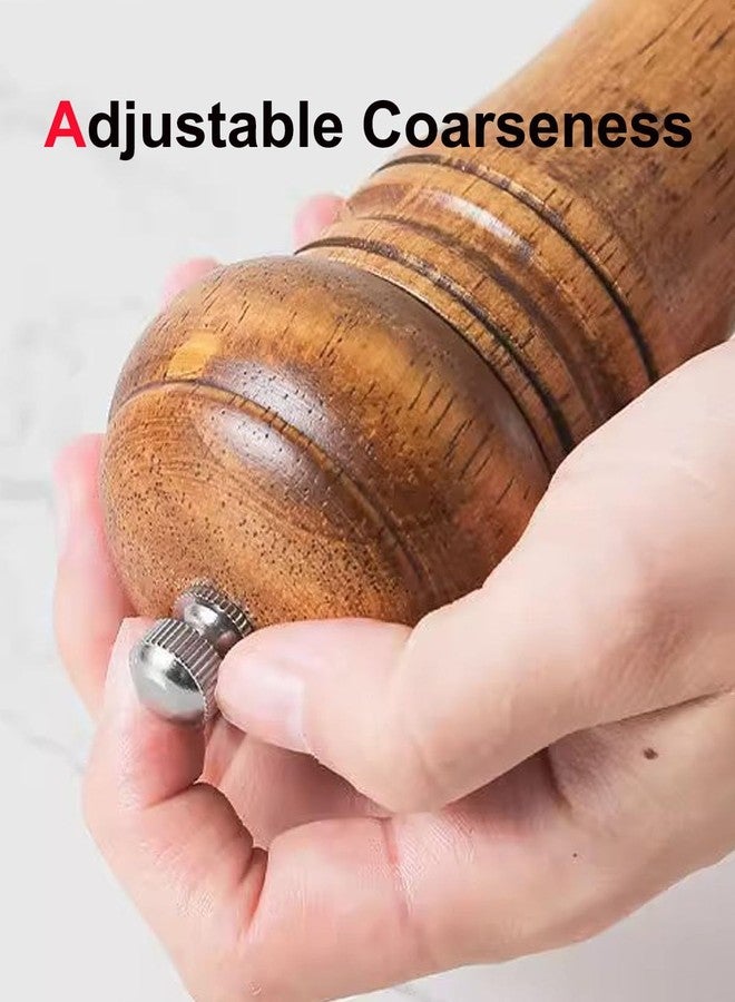TooWoom Pepper Grinder Salt Grinder Wooden Pepper Mill Grinder w/Adjustable Coarse, 5 inch Tall Wood Refillable Manual Pepper Grinder Mill Peppermill for Black Peppercorn, Easy Clean - Image 3