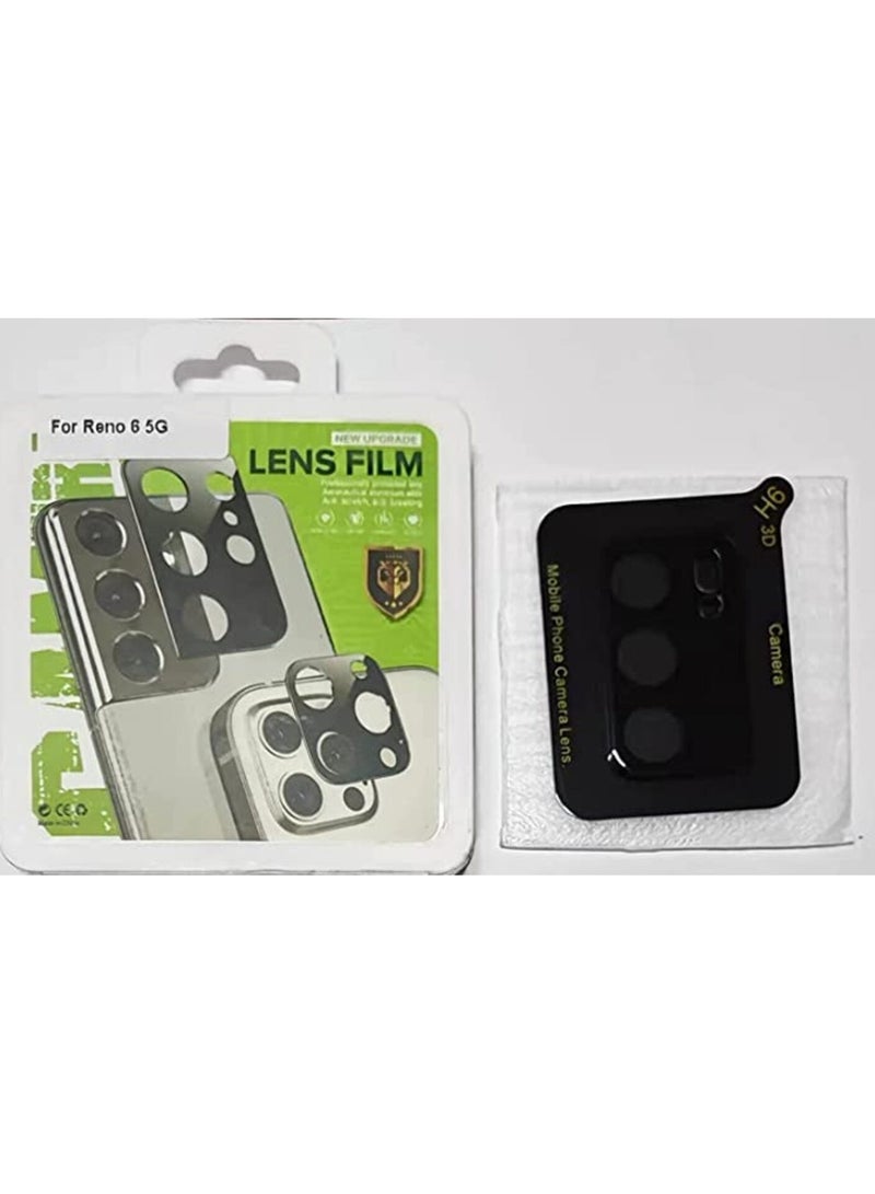 انبلاك شاشة حماية زجاجية لكاميرا (اوبو رينو 6 الجيل الخامس) - اسود - Image 1