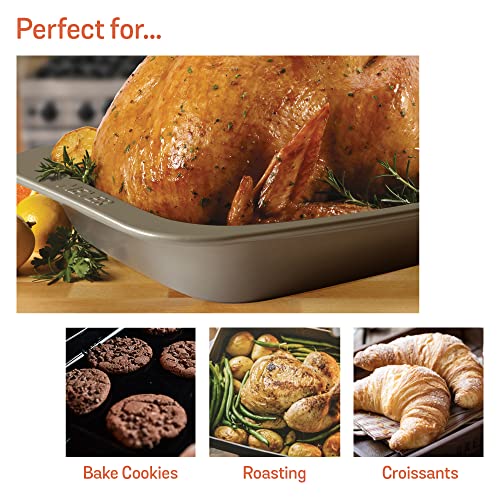 Meyer Bakemaster Carbon Steel Non Stick Mini Oven Roaster | Roasting Pan | Baking Pan | Nonstick Bakeware | Baking Essentials | Cake Tin | Deep Roasting Pan, Grey - Image 3
