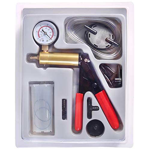 YSTOOL Brake and Clutch Fluid Hand Pump Vacuum Bleeder Tool Kit Brake Oil Change Power Steering Fluid Bleeding Set with Hand Pump Jar Adapters for Auto Car Truck Motorcycle Use - Image 1