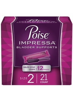 Poise Impressa Incontinence Bladder Support for Women, Bladder Control, Size 2, 21 Count (Packaging May Vary)  - Image 1
