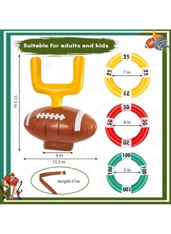 Generic Inflatable Post Ring Toss Football Goal Post Ring Toss Game Include 2 Pieces Toss Post Hat 6 Pieces Ring Toss Goal Post for Boys Girls Football Party Games(2 Set)  - Image 5