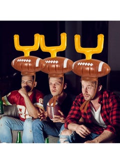 Generic Inflatable Post Ring Toss Football Goal Post Ring Toss Game Include 2 Pieces Toss Post Hat 6 Pieces Ring Toss Goal Post for Boys Girls Football Party Games(2 Set)  - Image 2
