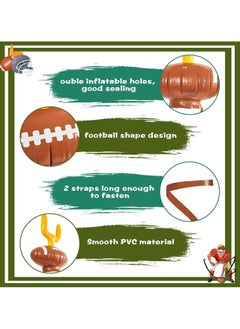 Generic Inflatable Post Ring Toss Football Goal Post Ring Toss Game Include 2 Pieces Toss Post Hat 6 Pieces Ring Toss Goal Post for Boys Girls Football Party Games(2 Set)  - Image 3