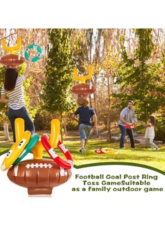 Generic Inflatable Post Ring Toss Football Goal Post Ring Toss Game Include 2 Pieces Toss Post Hat 6 Pieces Ring Toss Goal Post for Boys Girls Football Party Games(2 Set)  - Image 4