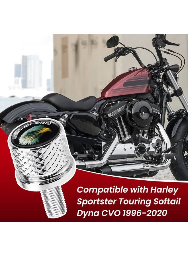 GUAIMI Stainless Knurled Fender Seat Bolt Screw 1/4"-20 Thread for Harley Davidson 1996-2020 Sportster Dyna Touring Softail CVO- United We Stand - Image 2