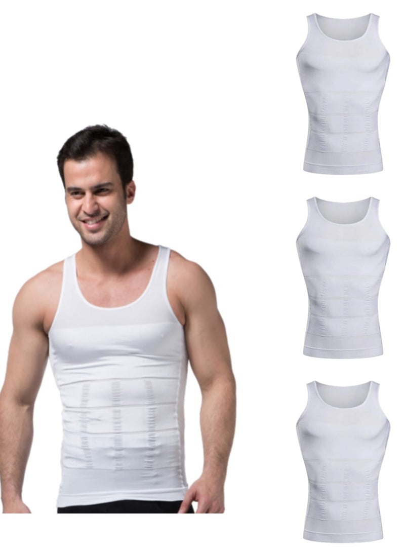 SLIM'N LIFT Set of 4 Pieces of Elastic Compression Garments to Tighten and Tone the Abdomen and Back Area, White Color  - Image 1