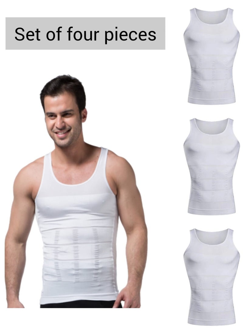 SLIM'N LIFT Set of 4 Pieces of Elastic Compression Garments to Tighten and Tone the Abdomen and Back Area, White Color  - Image 2