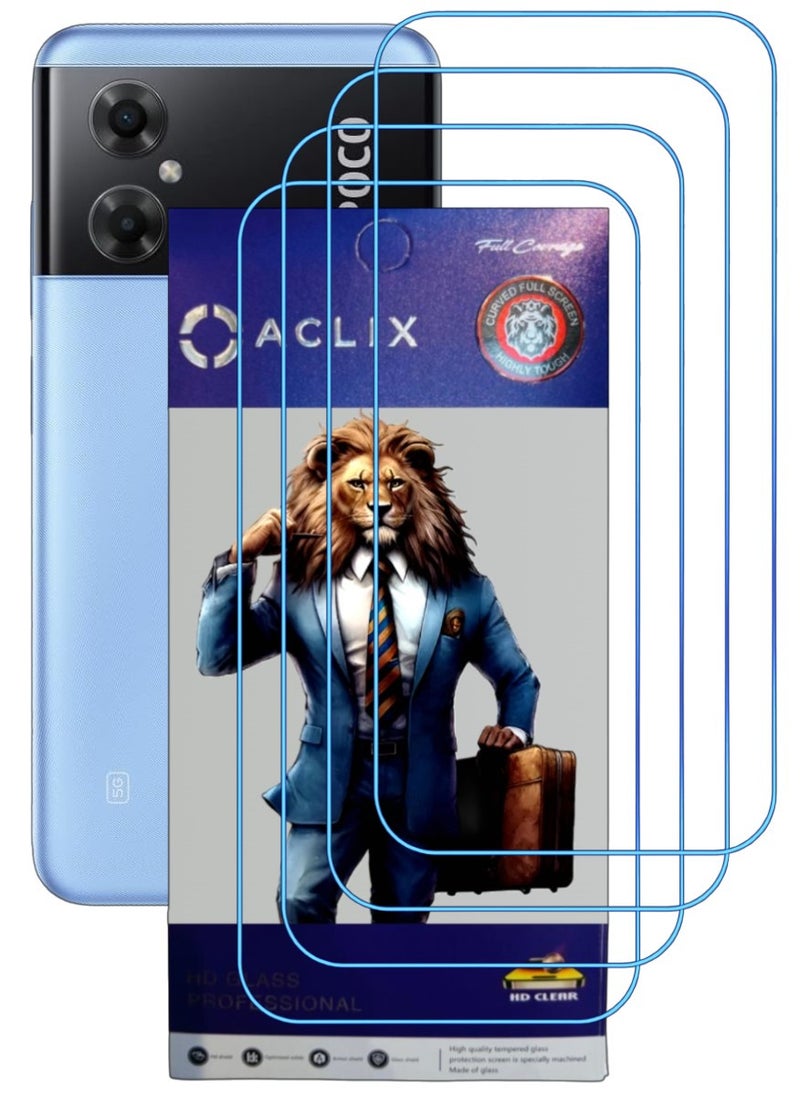 أكاليكس 4 قطع، حماية شاشة،  لهاتف شاومي Poco M4 5G ، جودة ممتازة. - Image 1