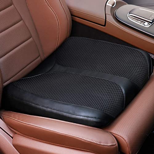 QYILAY Car Memory Foam Heightening Front Seat Cushion for Short People Driving, Hip(Coccyx/Tailbone) and Lower Back Pain Relief Butt Pillows, Adult Booster Seat for Car. (Black) - Image 1