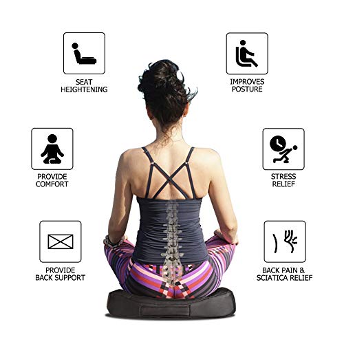 QYILAY Car Memory Foam Heightening Front Seat Cushion for Short People Driving, Hip(Coccyx/Tailbone) and Lower Back Pain Relief Butt Pillows, Adult Booster Seat for Car. (Black) - Image 4