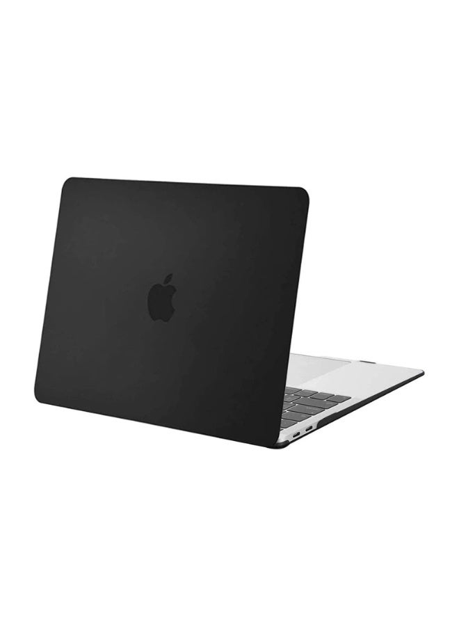 1Pcs For MacBook Air 13 inch Case M1 A2337 A2179 A1932, Protective Hard Shell Cover Compatible for MacBook Air M1 Case 13.3 inch 2021 2020 2019 2018 Retina Touch ID (Black) - Image 1