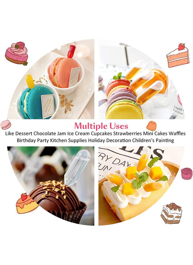 Depend - 100PCS 4ML Cupcake Pipettes, Mini Disposable Transfer Pipettes Squeeze Dropper Liquid Injector Pipettes For Jam, Strawberries, Cupcake, Chocolate, Birthday Party And Holiday Decoration - Image 1
