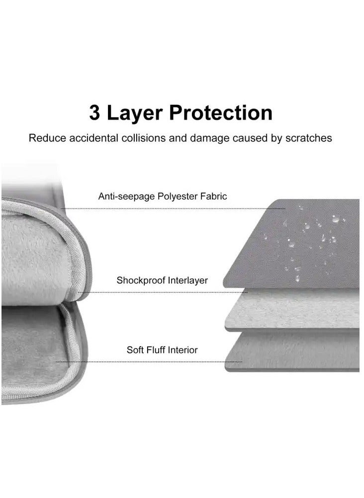 9-11 Inch Tablet Sleeve Bag Carrying Case for iPad Pro 11 2021-2018 Air 5/4 10.9 10.2 Galaxy Tab A8 10.5/Tab S8 11" Surface Go 2/1 Protective with Pocket Dark Gray  - Image 5