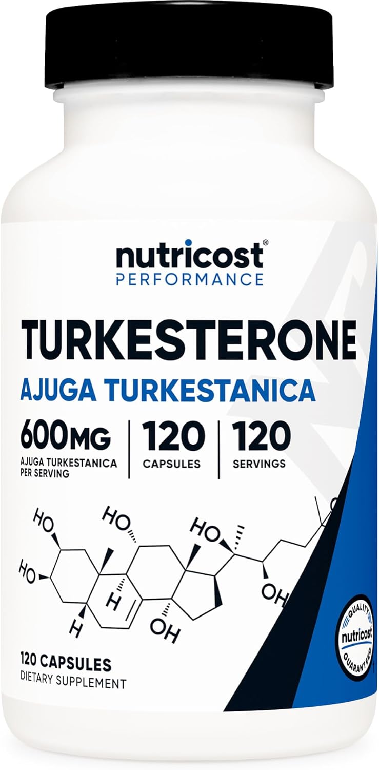 Nutricost Turkesterone Dietary Supplement 600mg 120 Capsules  Vegetarian NonGMO  Gluten Free - Image 1