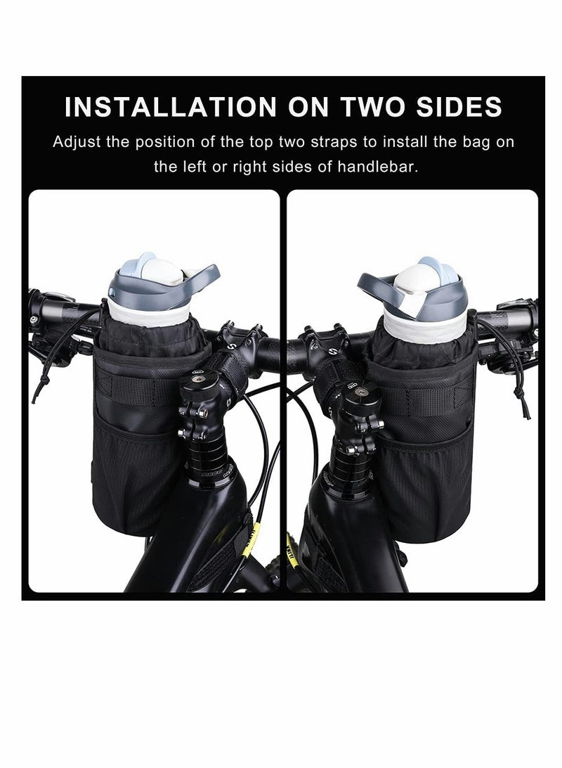 Generic Bike Cup Holder Bicycle Water Bottle Holder Handlebar Drink Holder with Mesh Pockets Phone Bag Bike Handlebar Cup Drink Holder Bike Handlebar Bottle Bag Professional Cycling Accessories - Image 4