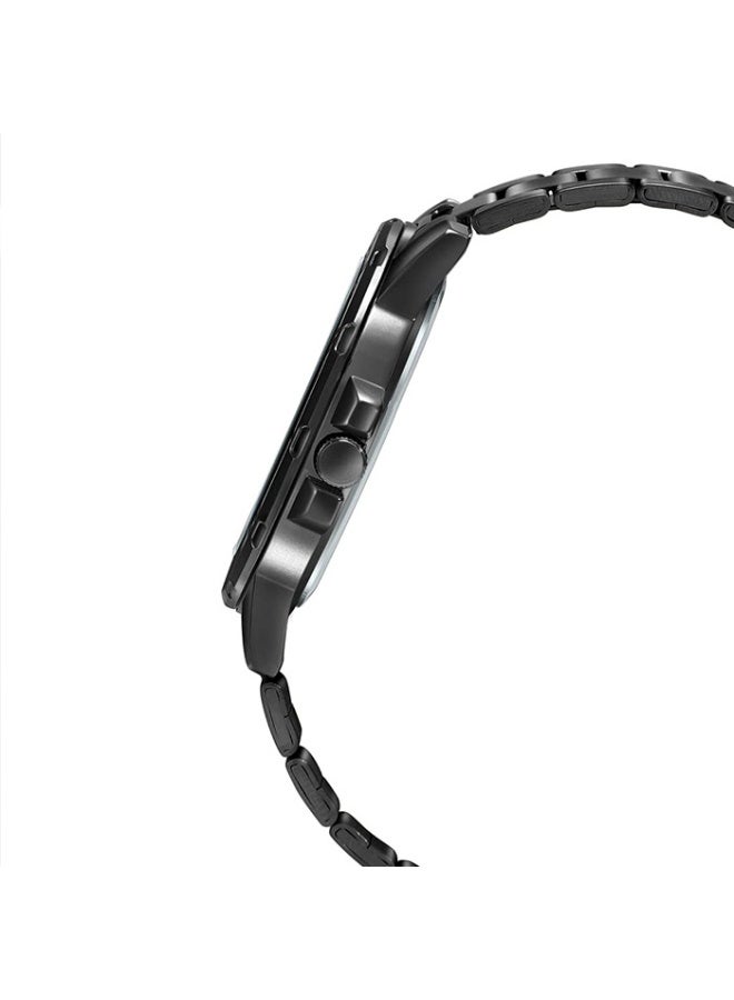 كاسيو ساعة كاسيو رجالية ستانلس ستيل باللون الأسود MTP-VD200B-1BUDF – ميناء أسود مع إطار دوّار وعرض للتاريخ ومقاومة للماء - Image 4