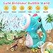 newcrave Bubble Machine Wand for Boys Girls Dinosaur Bubble Machine Maker Blower Toys with Light Music Toddler Outdoor Toys for 2 3 4 5 Year Old Boy Girl Birthday Gifts Bubble Solution Blue - Image 4