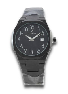 Fitron Fitron Men's Full Black Wrist Watch with Date and Black Dial with Arabic Numbers  - Image 1