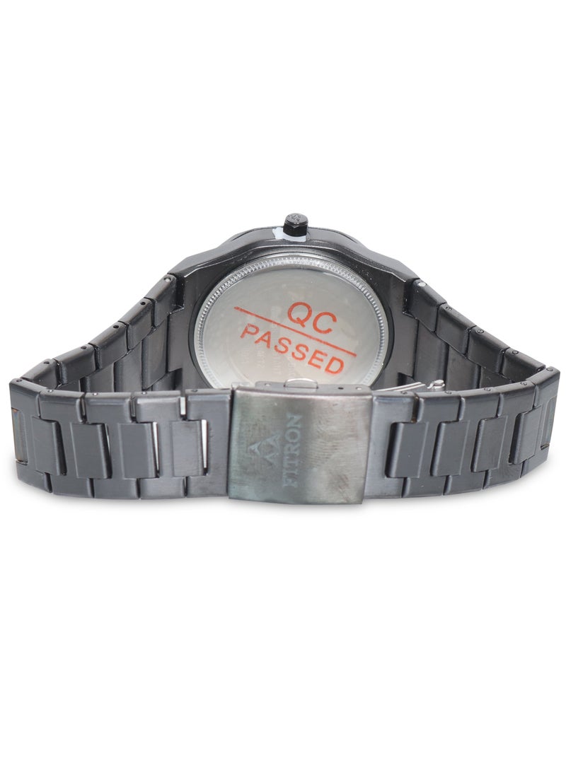 Fitron - Fitron Men's Full Black Wrist Watch with Date and Black Dial with Arabic Numbers - Image 1